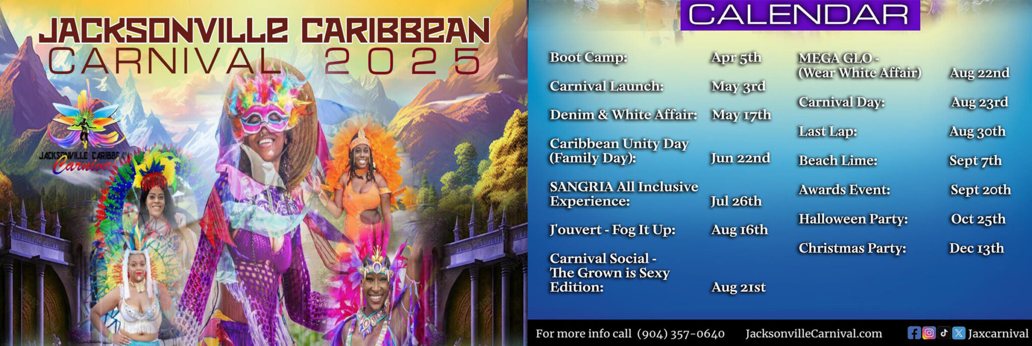 Jacksonville Caribbean Carnival season calendar of events